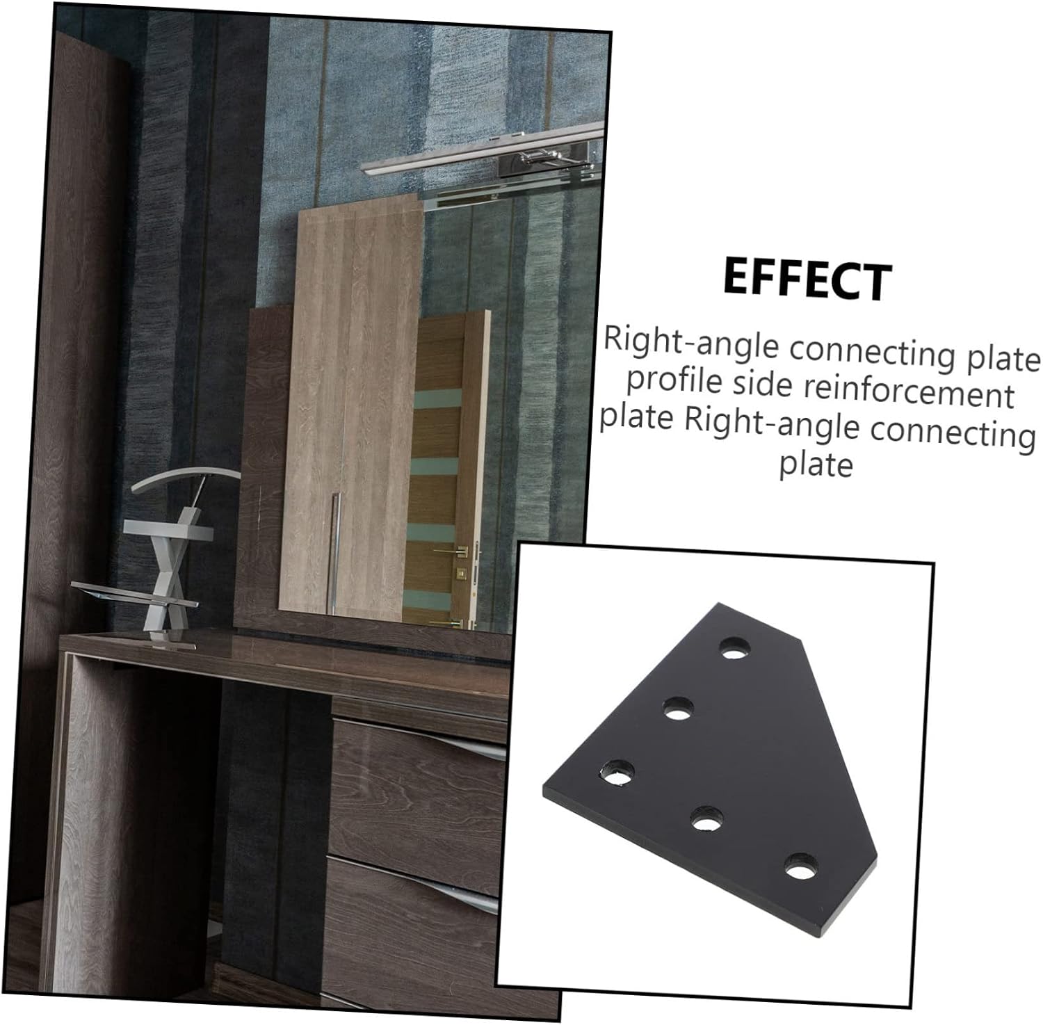 4pcs Shaped Aluminum Joining Plate Reinforcement Bracket for Extrusion Profile Easy Installation Connector for Angles