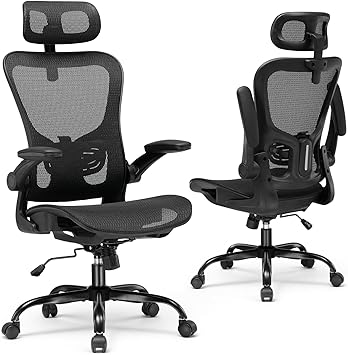 GTPLAYER Office Chair, Home Ergonomic Desk Chair with High Back Mesh, Mesh Office Computer Desk Chairs with Adjustable Lumbar Support, Rolling Work Swivel Task Chairs with 3D Armrests and Headrest