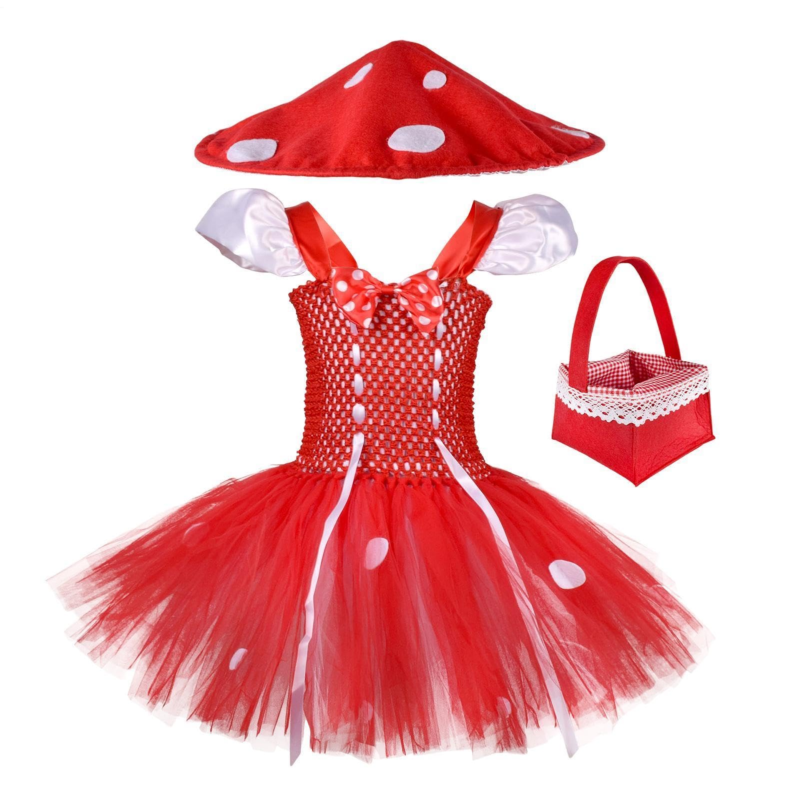 Kostium Wróżki Grzybka dla Dziewczynek Sukienka Halloweenowa do Zabawy w | Ubrania Do Odgrywania Ról Na Karnawał, Występy Sceniczne, Imprezy Tematyczne, Przyjęcia Kostiumowe, Sesje Zdjęciowe,