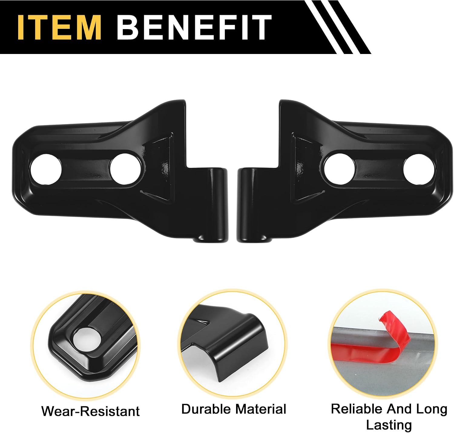 1 Set Door Handle Hinge Cover Trim for Jeep Wrangler JL JLU 2018-2023 for Jeep Gladiator JT 2020-2023 Exterior Door Hinge Cover Trim Sticker Decal ABS Black