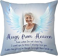 Vista 24 de Hyturtle Almohada conmemorativa personalizada de condolencias con inserto de 12 x 12 pulgadas, regalos impresos de doble cara para la pérdida de un