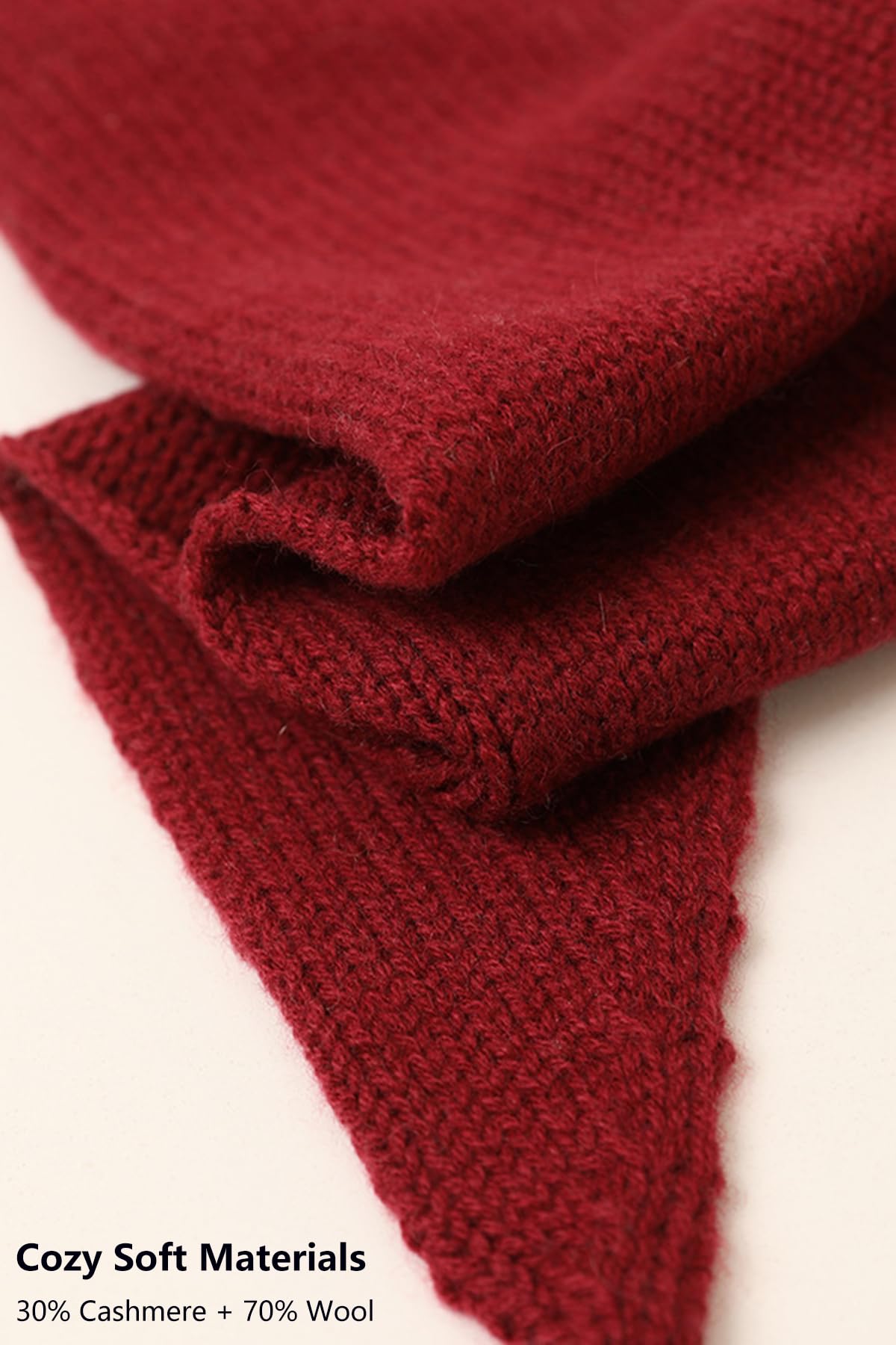 YUONNY Triangular Bufanda Chal de Punto para Mujer, 30% Cachemira y 70% Lana, Otoño Invierno Calentador de Cuello Suave y Cálida, Pequeño Estola Wrap Color Sólido Triángulo Bufanda, Regalo