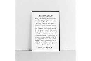 Theodore Roosevelt's "The Strenuous Life" Motivational Historical Poster