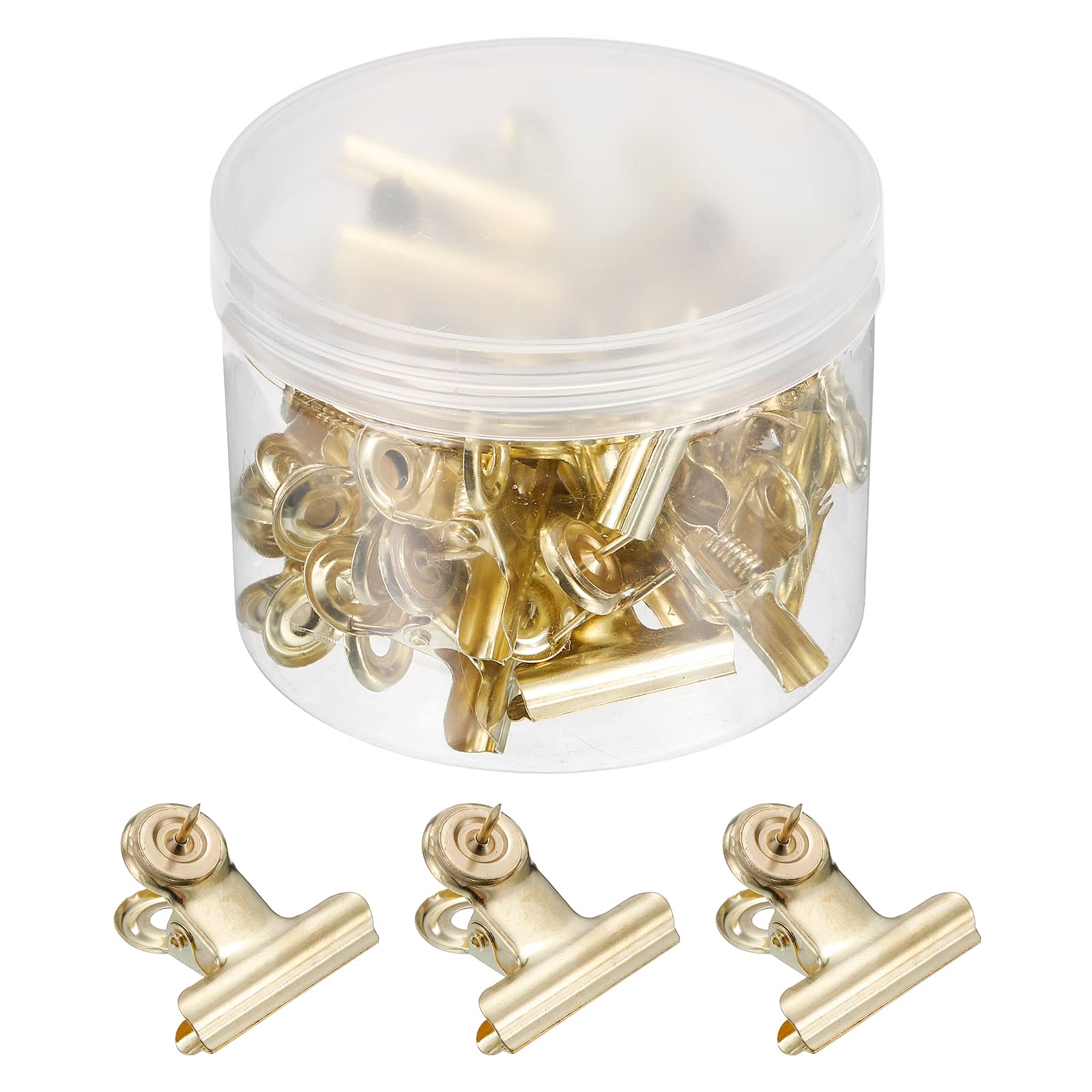 Punaises en métal avec clip PATIKIL dorées pour tableau en liège x30