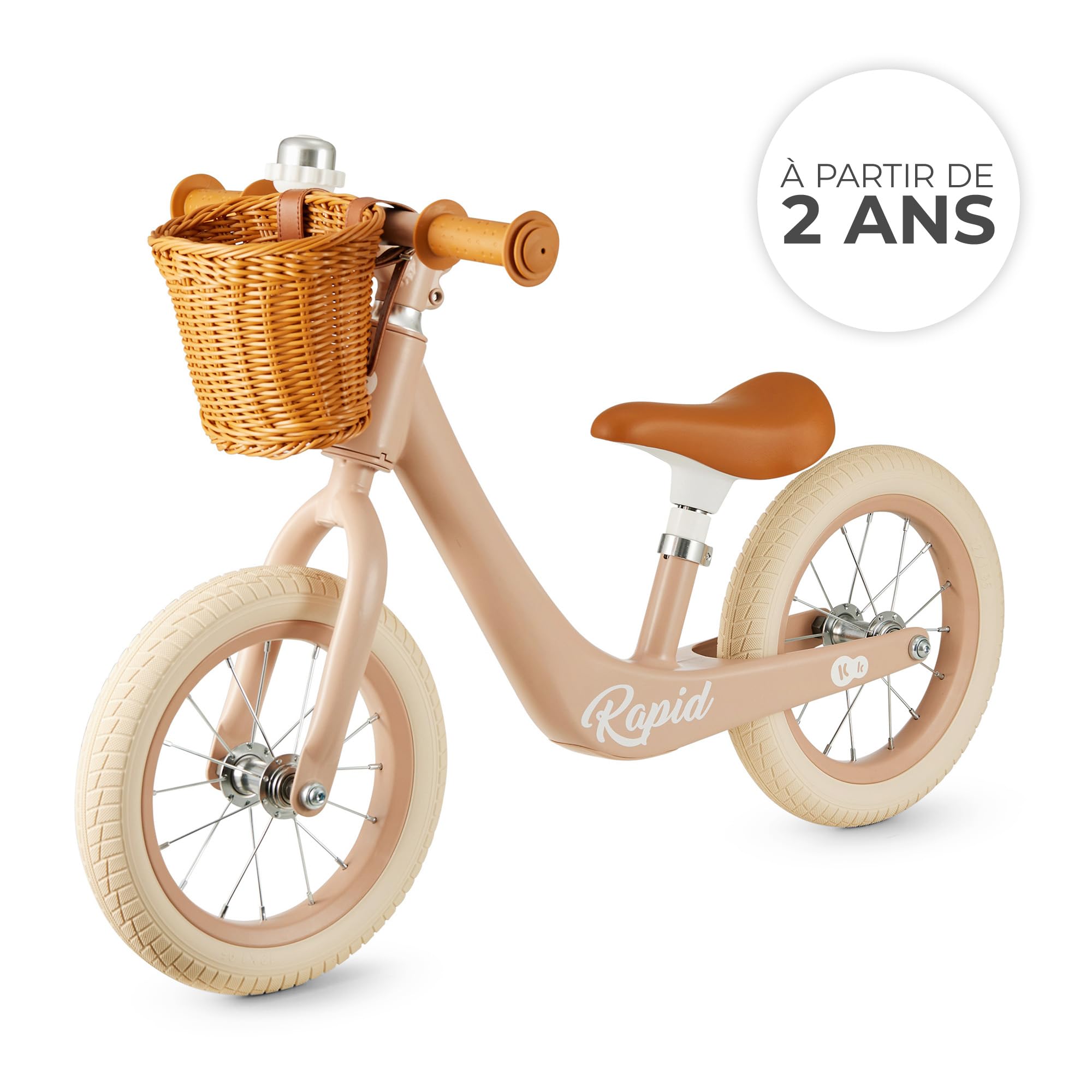 Kinderkraft Rapid 2 Draisienne Métal Vélo sans Pédale Siège Réglable Rétro Enfants 2 Ans 3,7 kg