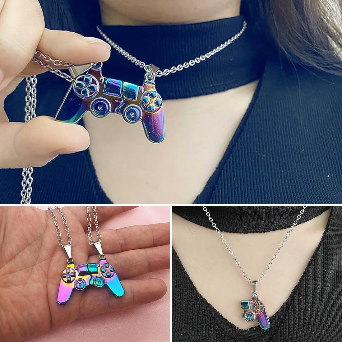 Doppelte Freundschaftskette - Magnetische BFF Kette - Anhänger - Geschenk für Gamer