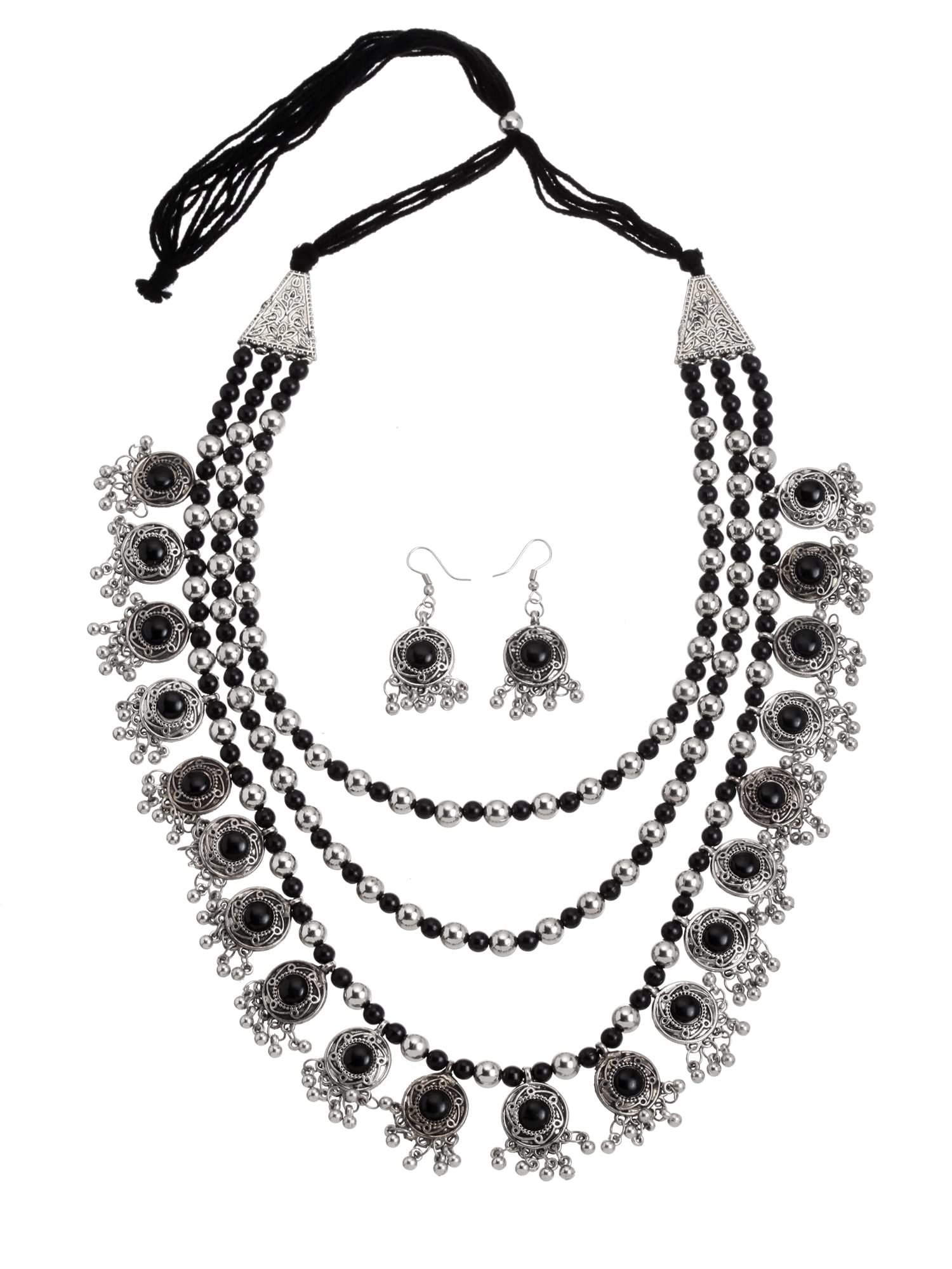 Shining Diva Fashion Latest Stylish Traditional Oxidised Silver Necklace Jewellery Set for Women (13121s) (B0B15JD2KY) Amazon Price History, Amazon Price Tracker