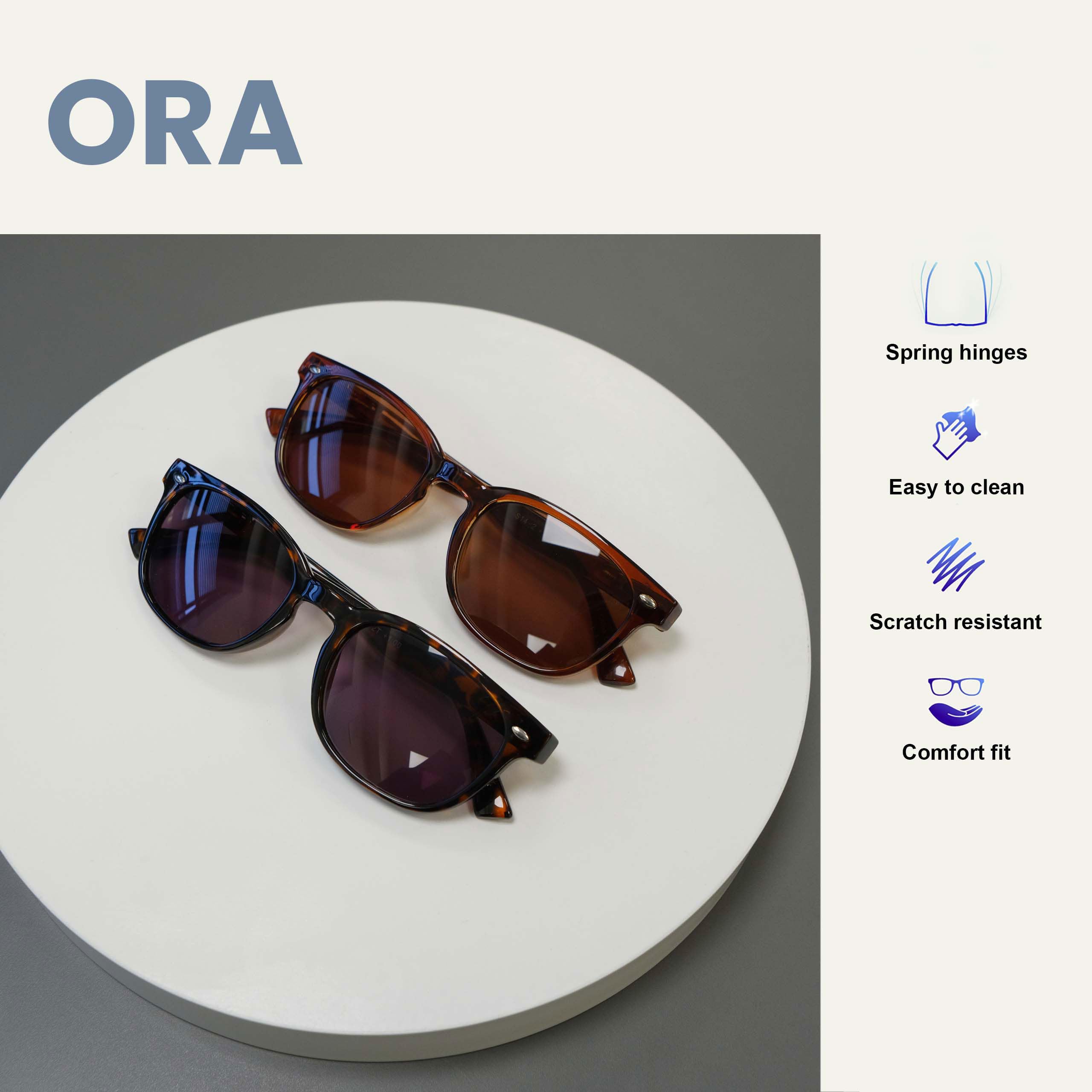 OPULIZE La Compañía Gafas De Lectura Marrón Carey Lectores De Sol UV400 Estilo Gregory Peck Hombres Mujeres S14-2T +2,00