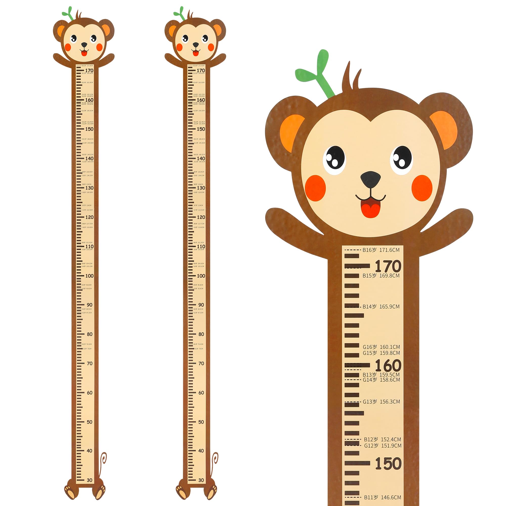 HMETOL Cartoon Animals Peel and Stick Growth Chart Height Chart Sticker