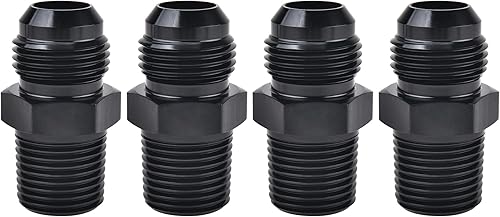 Vista 9 de EVIL ENERGY 6AN macho Flare a 3/8 "NPT adaptador de montaje de tubería de aluminio recto negro 4PCS