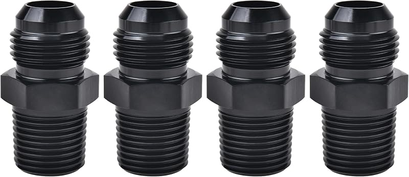 Adaptador de conexão 8AN macho para 3/8 NPT EVIL ENERGY em alumínio preto – 4 unidades