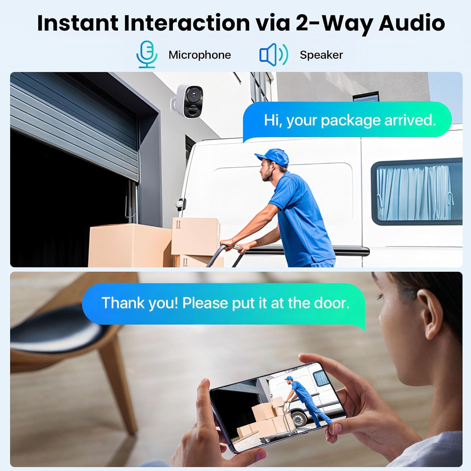 Wireless Security Camera 2Pack- Outdoor WiFi Security Cameras, Color Night Vision, AI/PIR Detection, 2-Way Talk, Cloud/SD, Weatherproof, Battery Powered Outdoor Cameras for Home Security Outside - 5