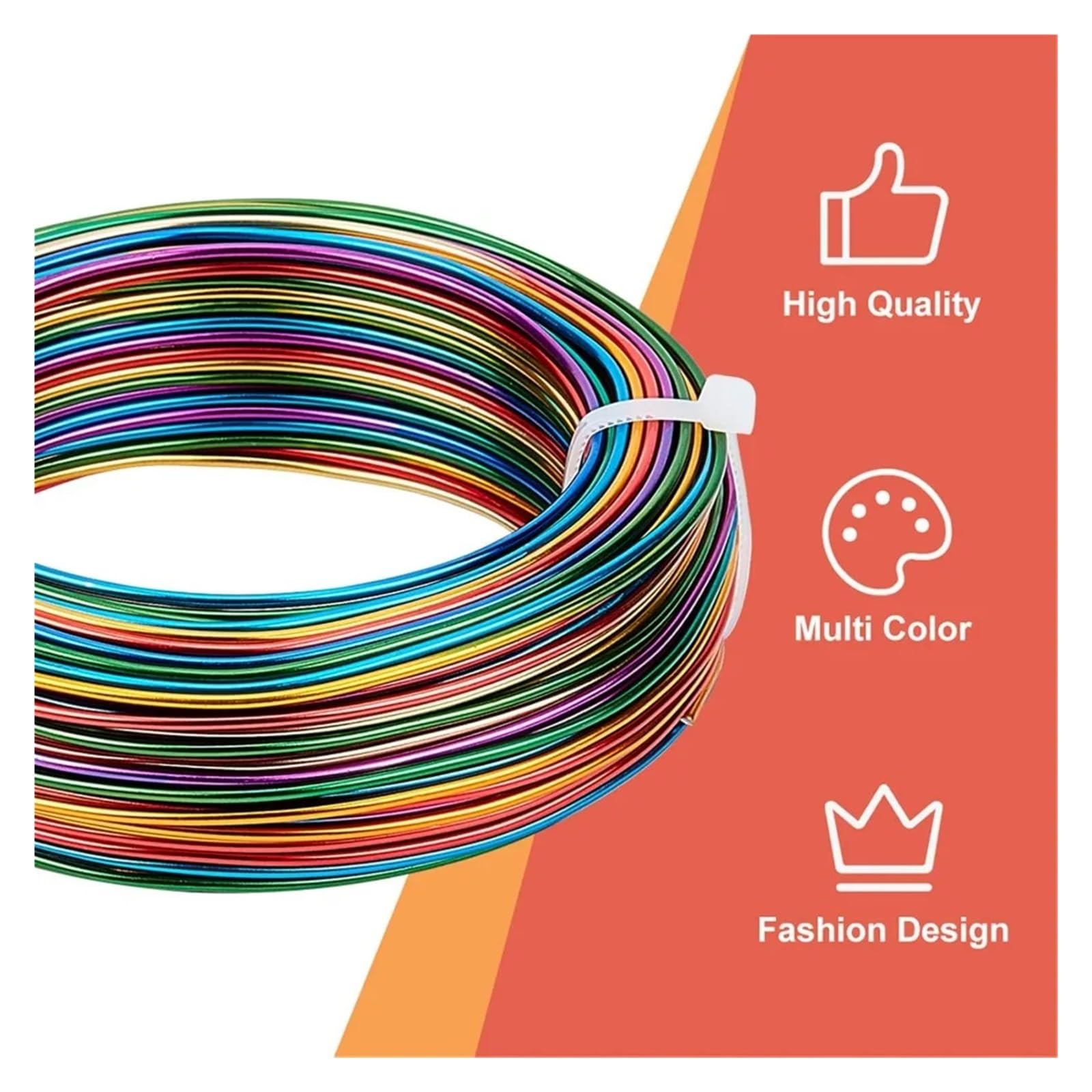 Aludraht 15 Gauge 136 Fuß mehrfarbiger Schmuck-Basteldraht, Farbverlauf-Aluminium for Schmuckperlen, Gold, Grün, Rot, Lila, Blau, Set für DIY-Skulpturen