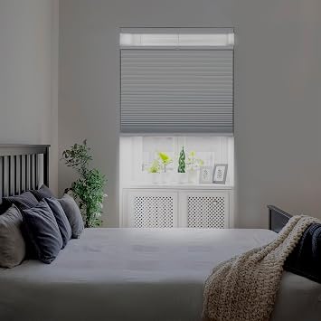 DEZ FURNISHINGS Cordless 1.5" Blackout Top Down Bottom Up Cellular Shade, Energy Saver, 20.5" W x 60" H, White