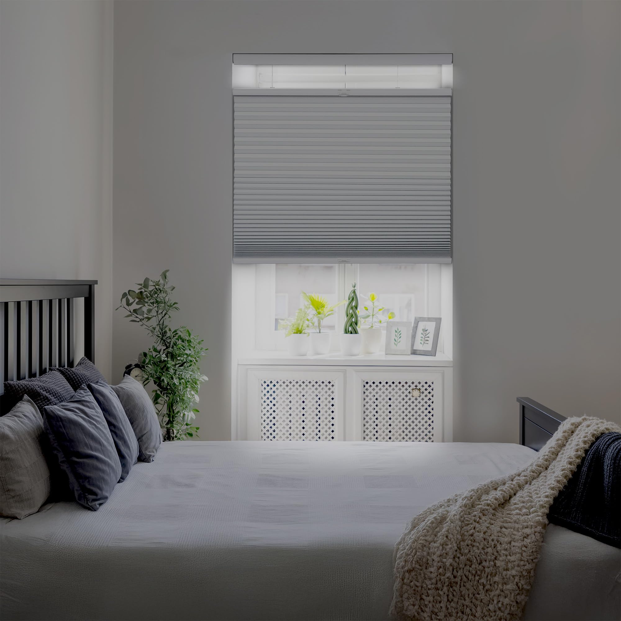 dez furnishings cordless1.5 blackout top down bottom up cellular shade, energy saver, 27" w x 48" h, white