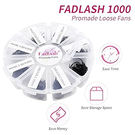 Volume Lash Extensions 1000pcs Premade Fans Eyelash Extensions Promades Eyelash Loose Fans Pointed Base 5D/8D/10D/12D/14D/16D 9-16mm/15-20mm Mixed Tray Avalible (16D-0.05C, 9-16mm)