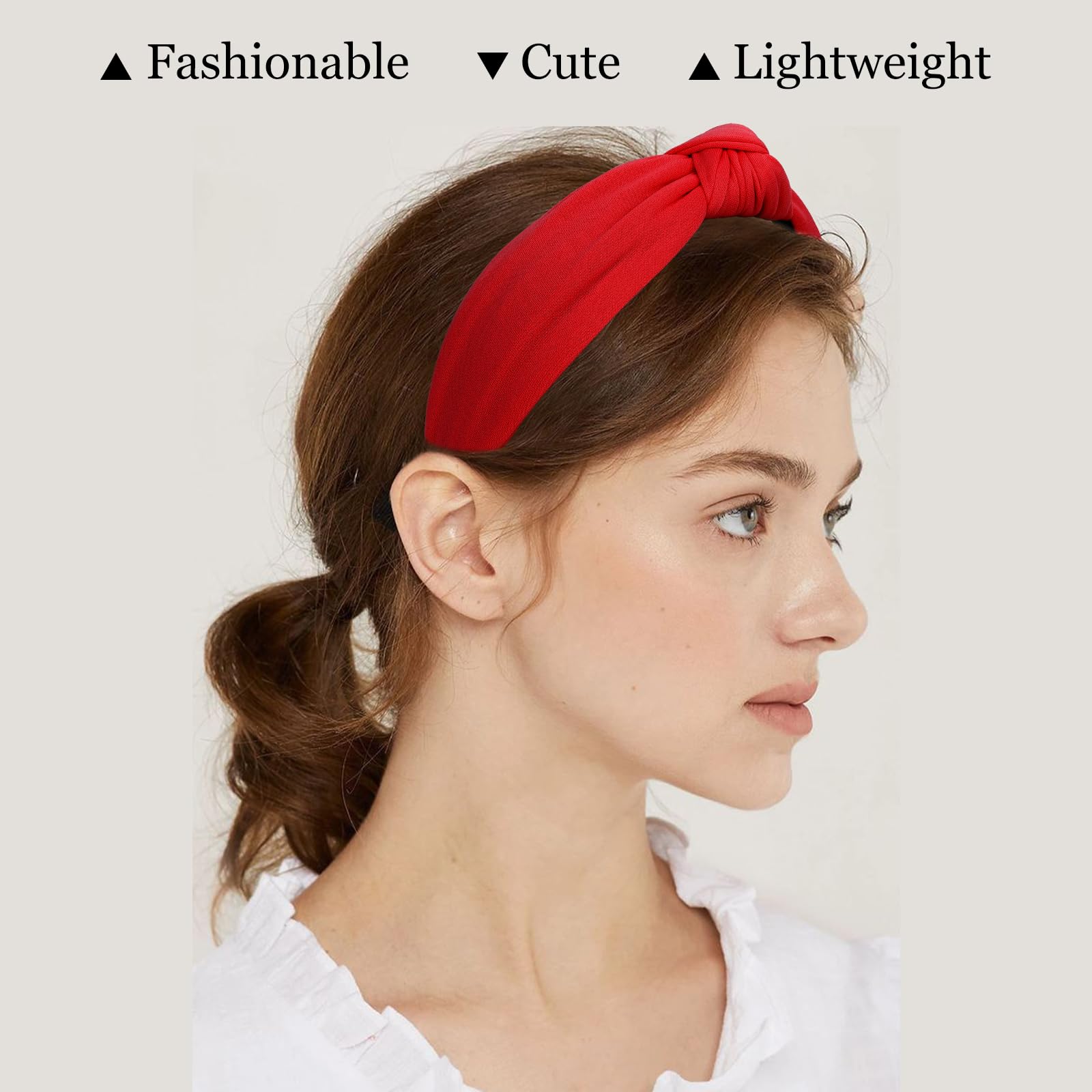 Zara brand new Elegant Red Satin Women\'s Headband Amazon.com : Christmas Headband for Women Pearl Knotted  main image 2