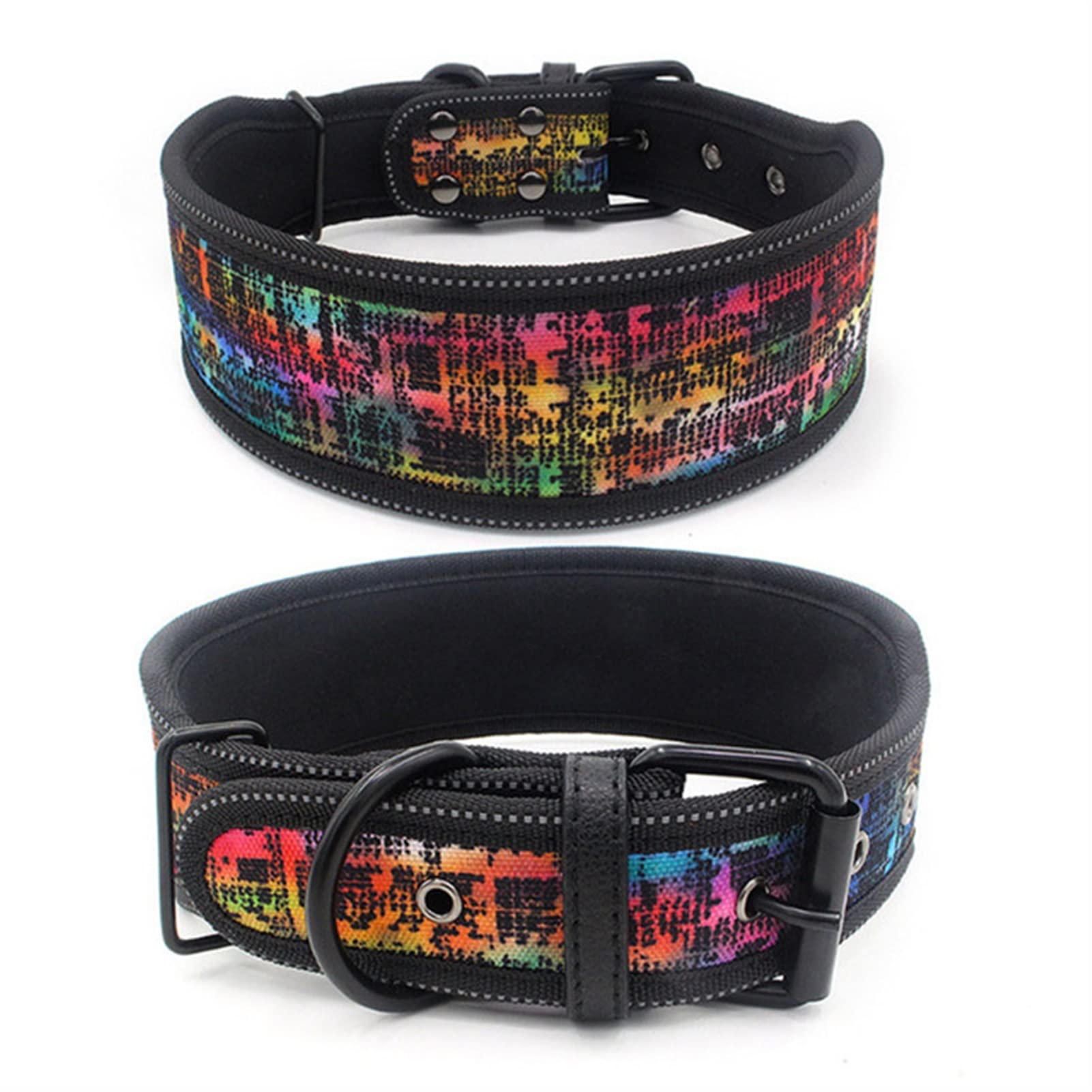 Laisse pour Chien Laisse Chien Corde Collier réglable pour Animal de Compagnie avec Boucle pour Petits, Moyens et Grands Chiens Pitbull Leash Dog Chain(Rainbow,M)
