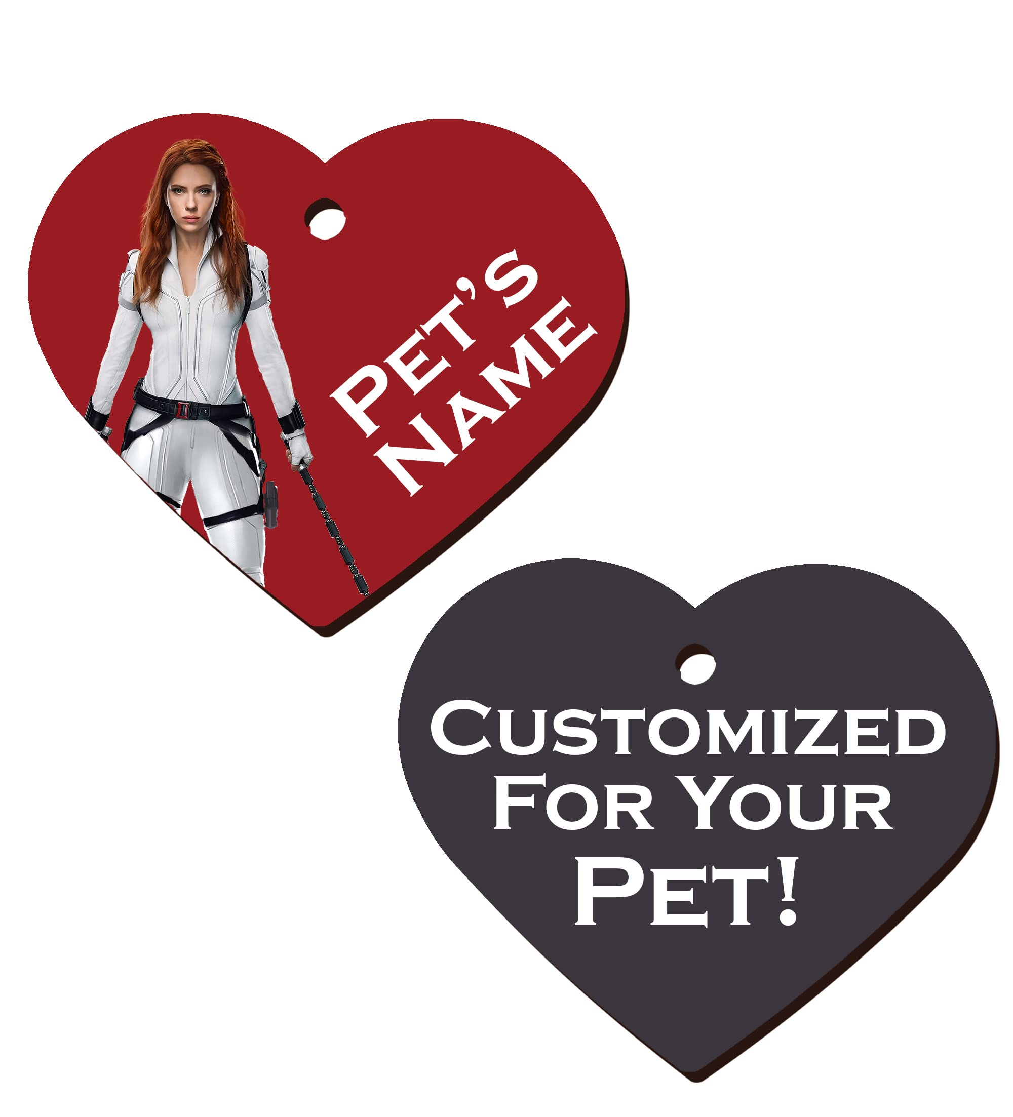 Double Sided Pet Id Dog Tags | Personalized for Your Pet (Natasha, Heart Shaped)