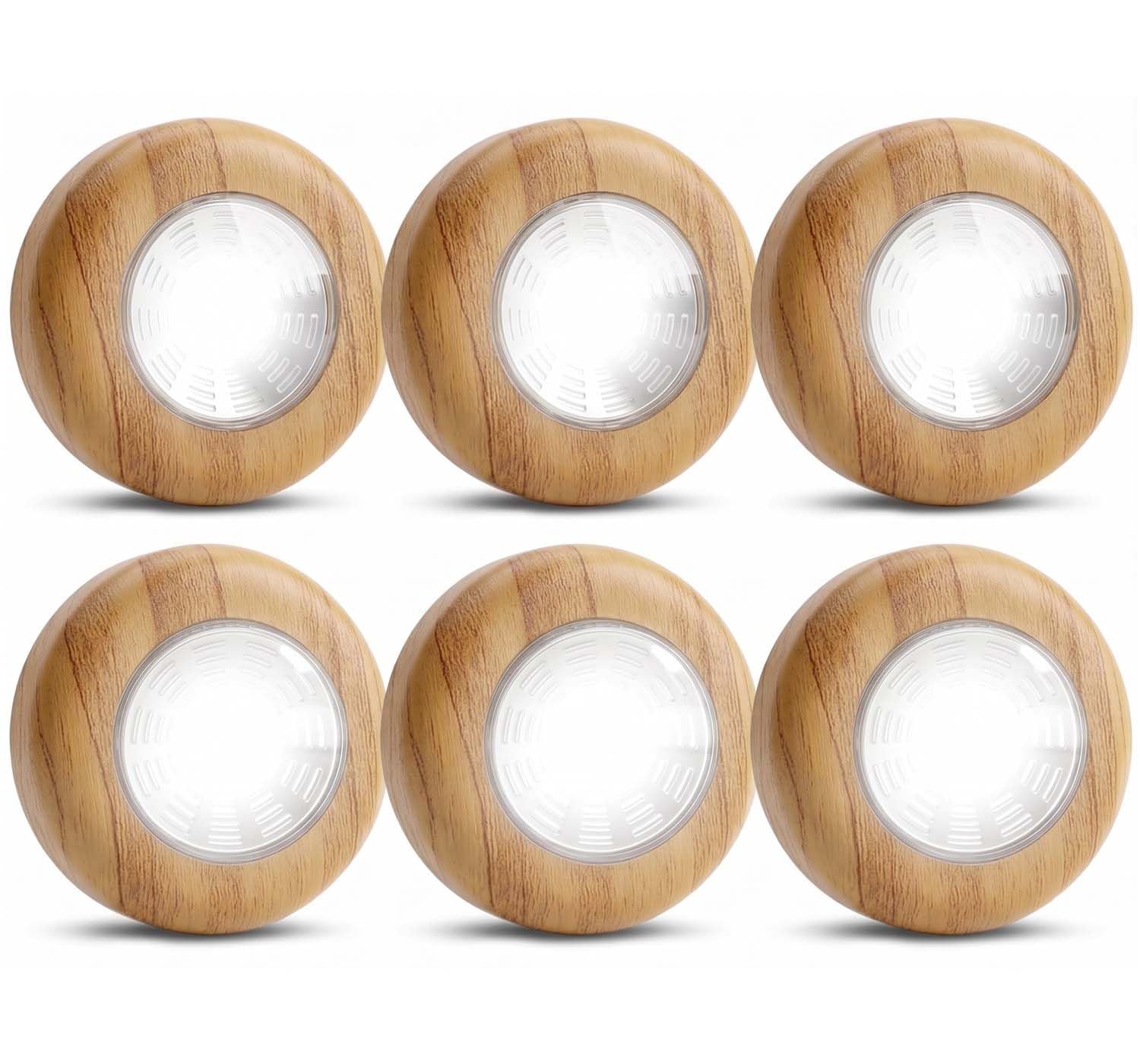 VICOX Wood Grain LED Puck Light - novelty lighting | Mubboo