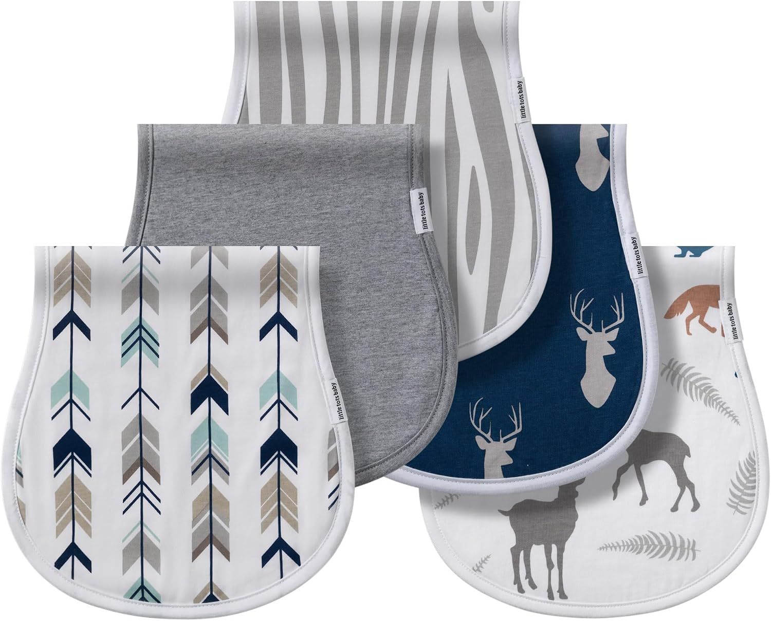 Burp Cloths Baby Burp Set, Burping Cloth Newborn Towel for Newborns Boys Girls 5 Pack 100% Cotton (Elk and Arrow)