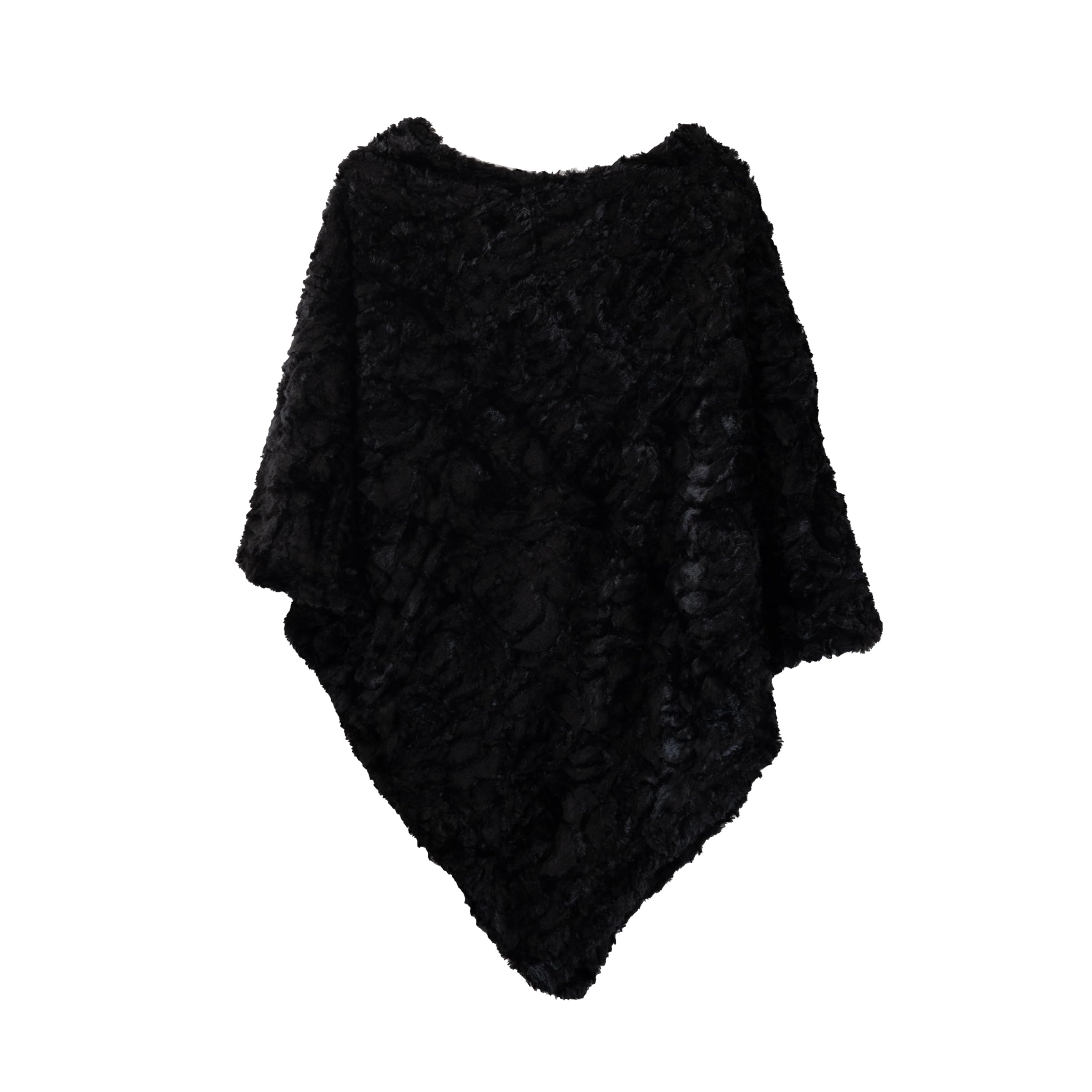 Poncho Donna Invernale colorata, Mantella Elegante per cerimonia, Scialle Coprispalle, Stola per l'inverno in pelliccia sintetica