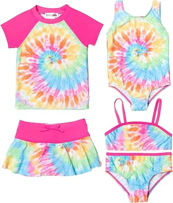 Trolls JoJo Siwa Girls One Piece Bathing Suit Bikini Top Rash Guard Skirt and Bottom 5 Swimsuit Set Toddler to Big Kid