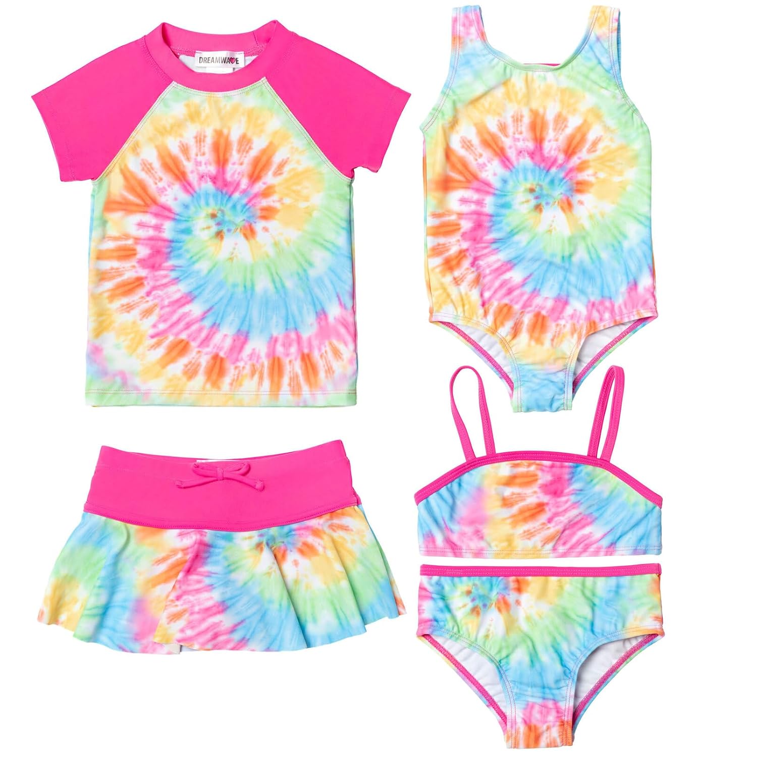 Dreamwave Toddler and Big Girl 5 Piece Swimsuit Set: Rash Guard Tankini Skort One-Piece Bottom - Review, Price and Buying Guide