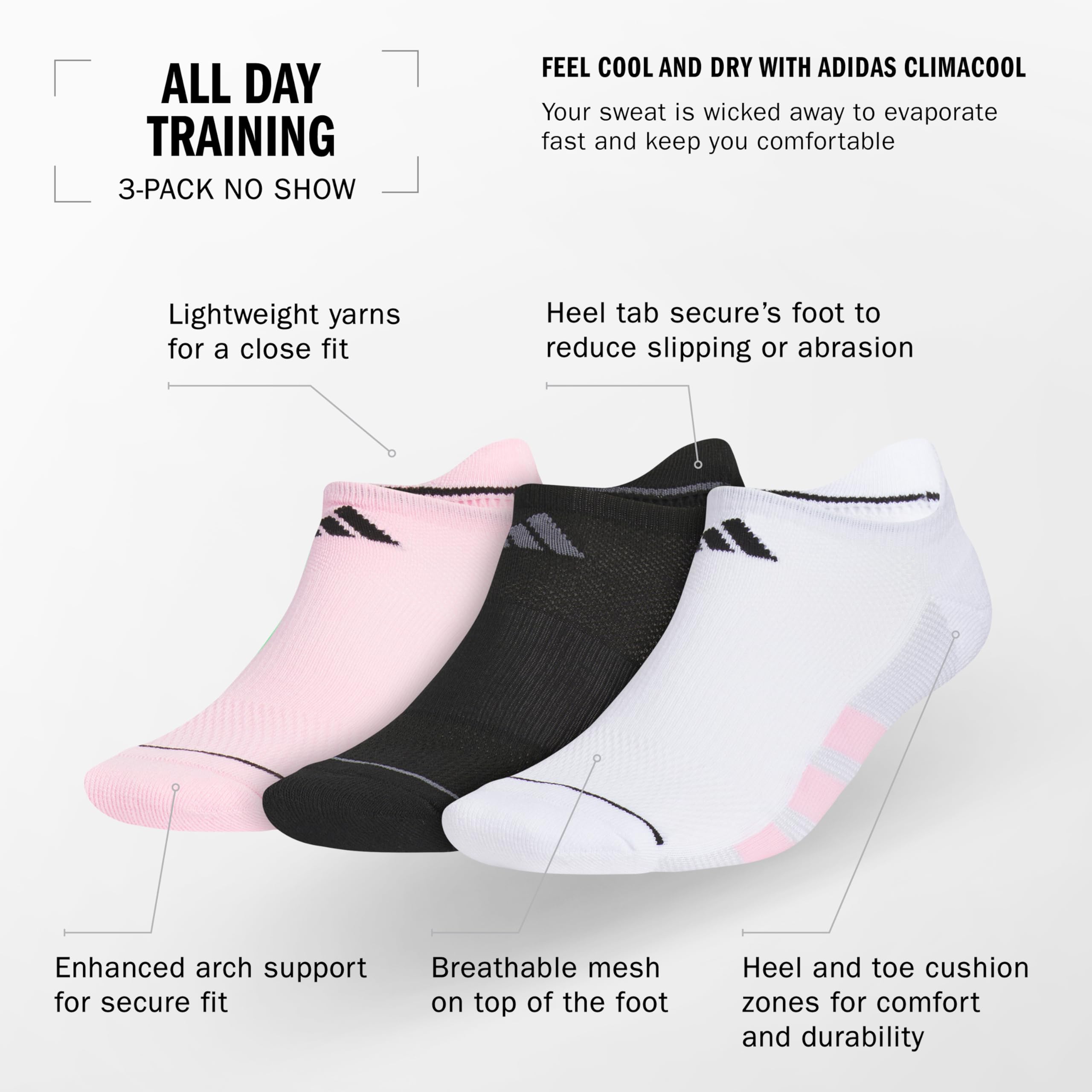 adidas Calzini No Show (Pacco da 3) Uomo