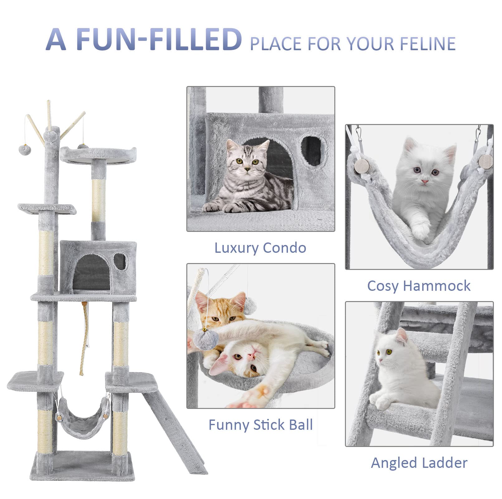JOYO Cat Tree para gatos de i...B08F1Y4QZK