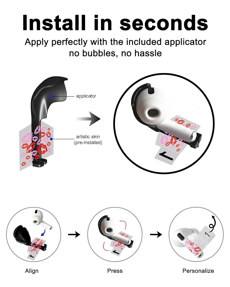 Amazon.com: ROCKMAX Vivid Butterfly AirPods Skin Wrap 2nd