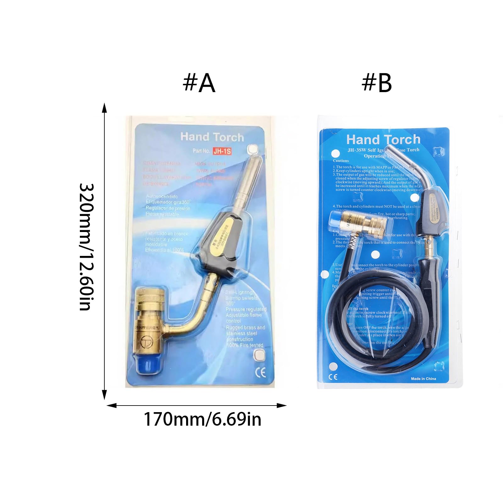 Juego de soplete de soldadura profesional con punta de cobre con manguera larga flexible para tareas de unión de metal, reparaciones detalladas de espacio pequeño, soplete de soldadura por calor