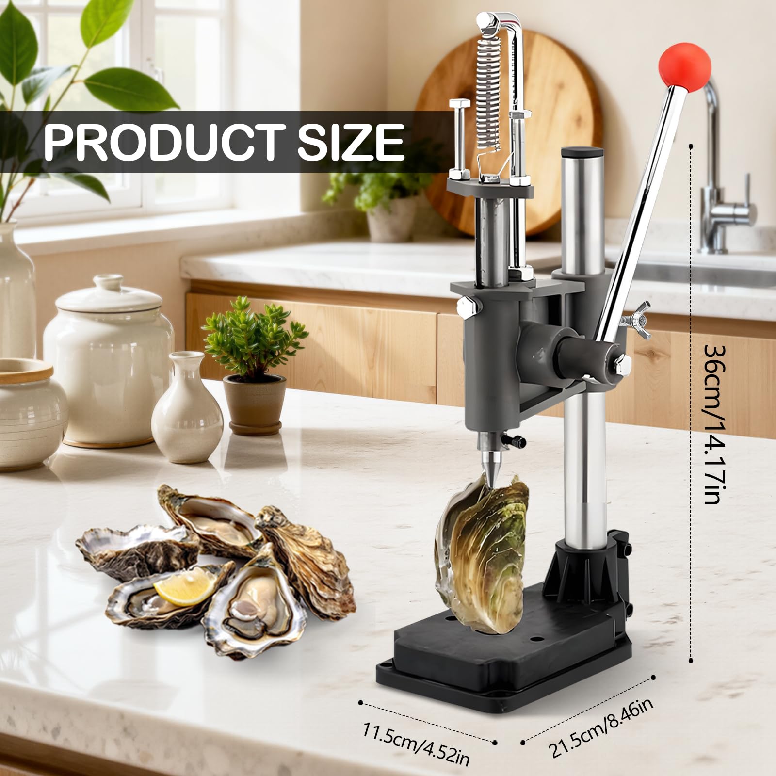 Abridor Ostras, Cuchillo Ostra Juego de Herramientas para Abrir ostras de Acero Inoxidable, Abridor de ostras de Altura Ajustable Herramienta para Mariscos para Restaurantes y Hogares
