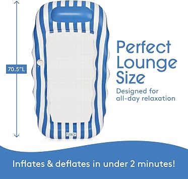 FUNBOY Cabana Striped Mesh Pool Lounger, 70
