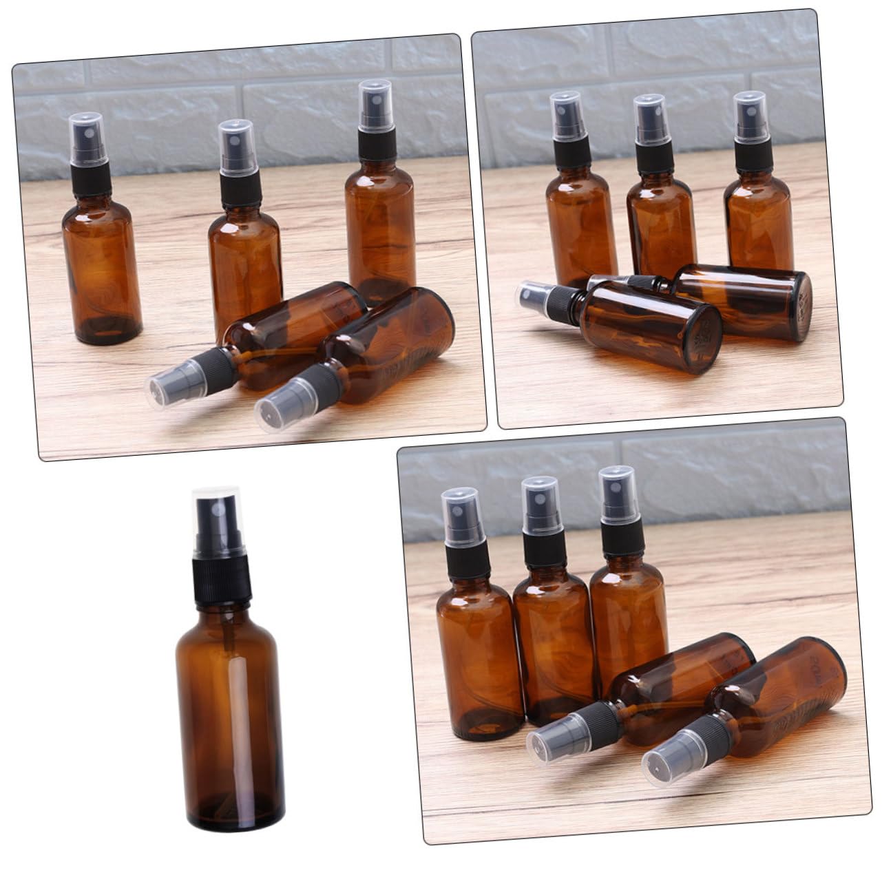 Happyyami 10piezas Botella De Spray De Vidrio Marrón Frasco De Perfume Recargable Frascos De Viaje Para Pulverizar Perfume Unidades