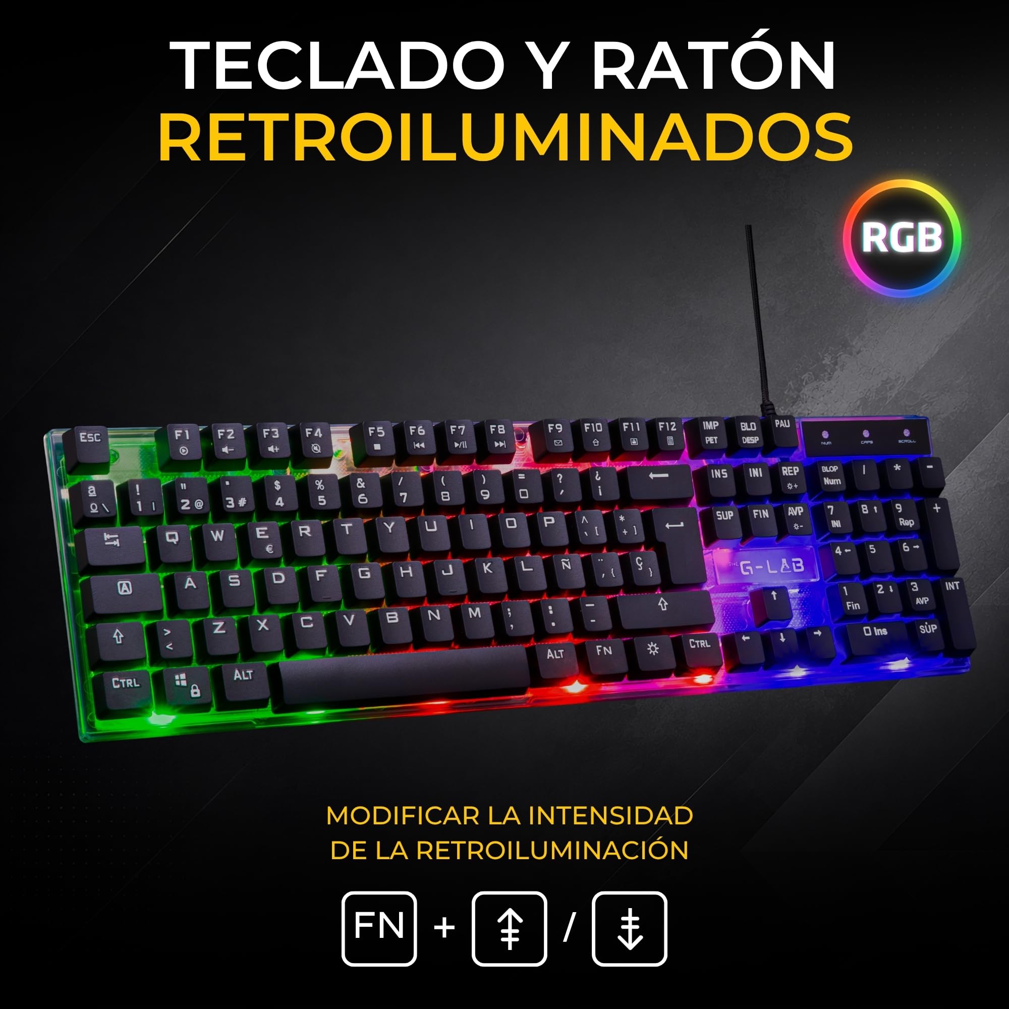 The G-Lab Combo Neon - klawiatura i mysz do gier ze słuchawkami i podkładką