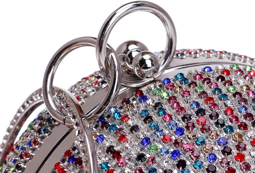 Ball Shape Clutch Purse Party Handbag Rhinestone Ring Handle Evening Bag - Image 6