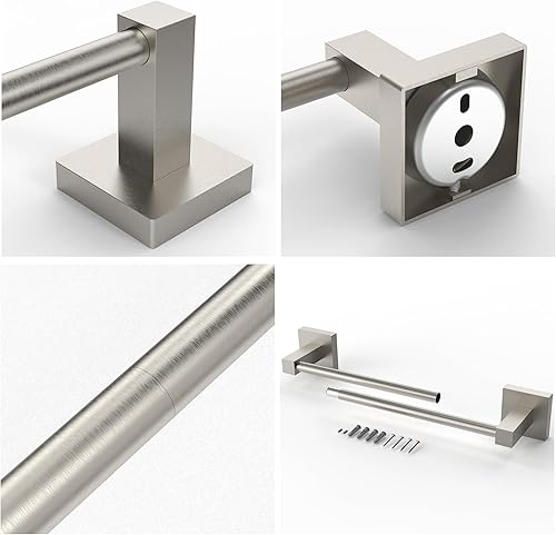 Miniatura 5 de RUACQ Toallero de 16 pulgadas, toalleros para baño montado en la pared, soporte para toallas de acero inoxidable SUS304, organizador de toallas de