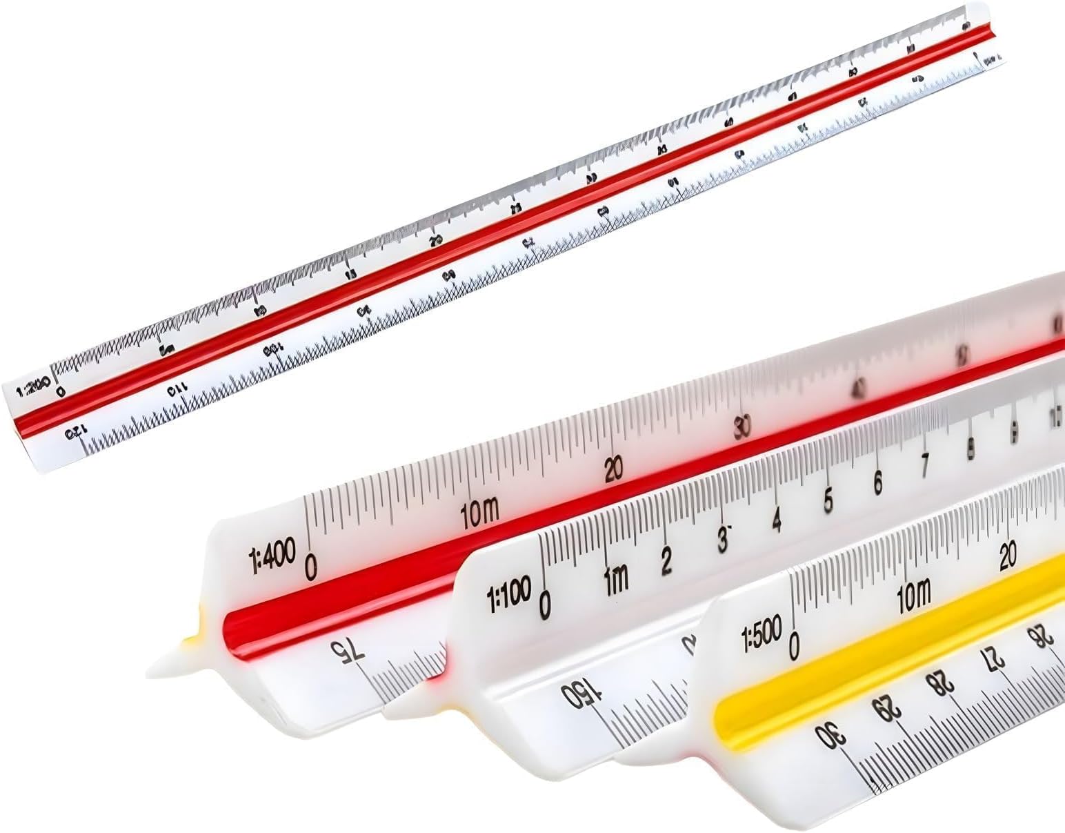 Triangular Scale Ruler, Accurate and Clear Scale Rule, Professional Scales Ruler Architect, Durable Plastic Architectural Scales Rule for Drawing Design Drafting Blueprint and Model Making (30cm)