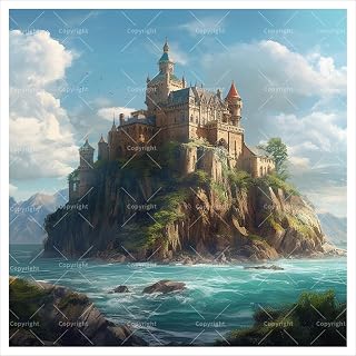 Castle Digital Painting Kit for Adults - DIY Fantasy Castle Oil Painting on Canvas 7.87x7.87in, Framed Acrylic Paint Kit, Good for Beginners, Home Decor or Gift Artwork