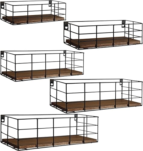 Miniatura 8 de Fixwal Estantes flotantes colgantes, 2 juegos de estantes montados en la pared para almacenamiento en la pared, estante de almacenamiento colgante