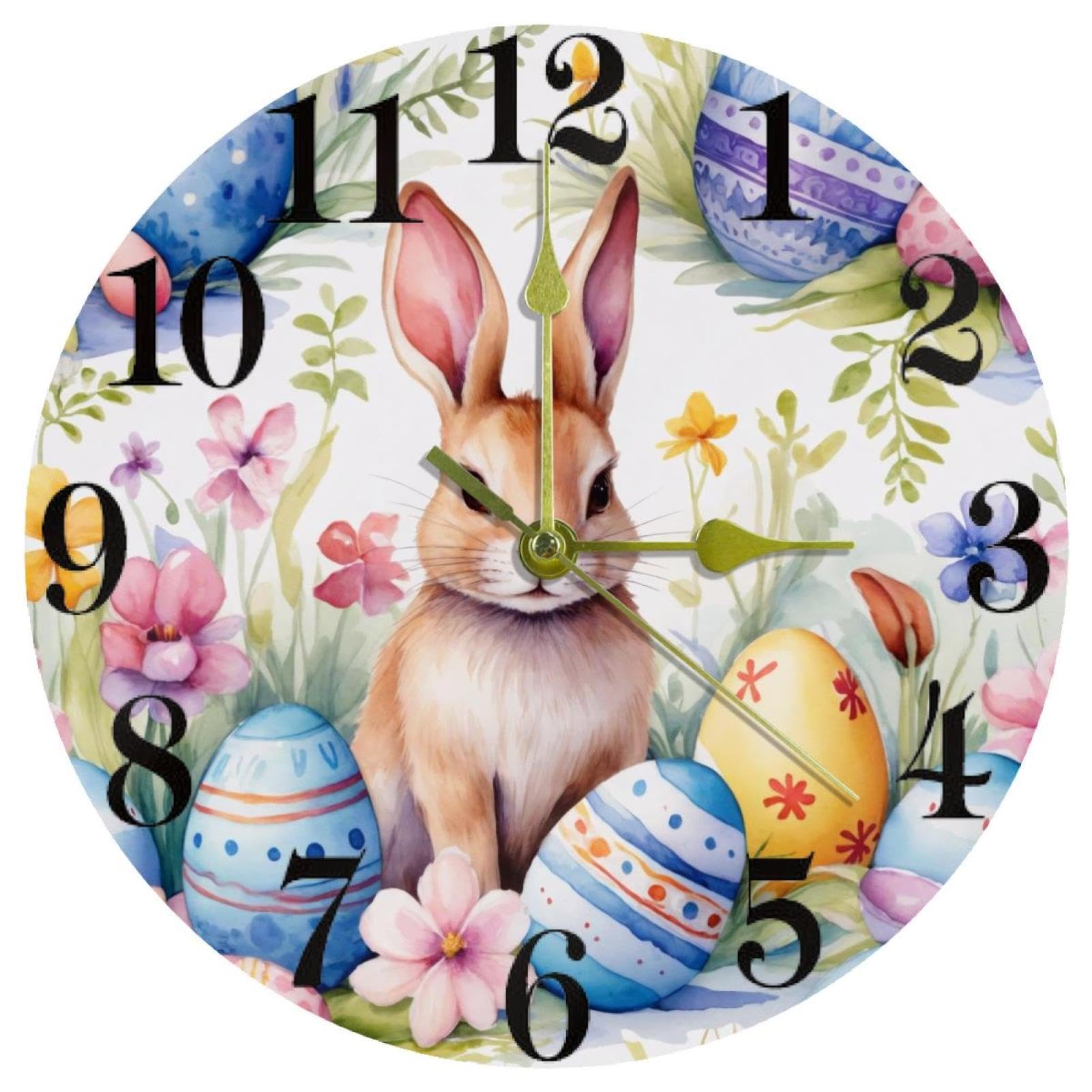 Horloge murale sans tic-tac ronde pour chambre enfant et salon