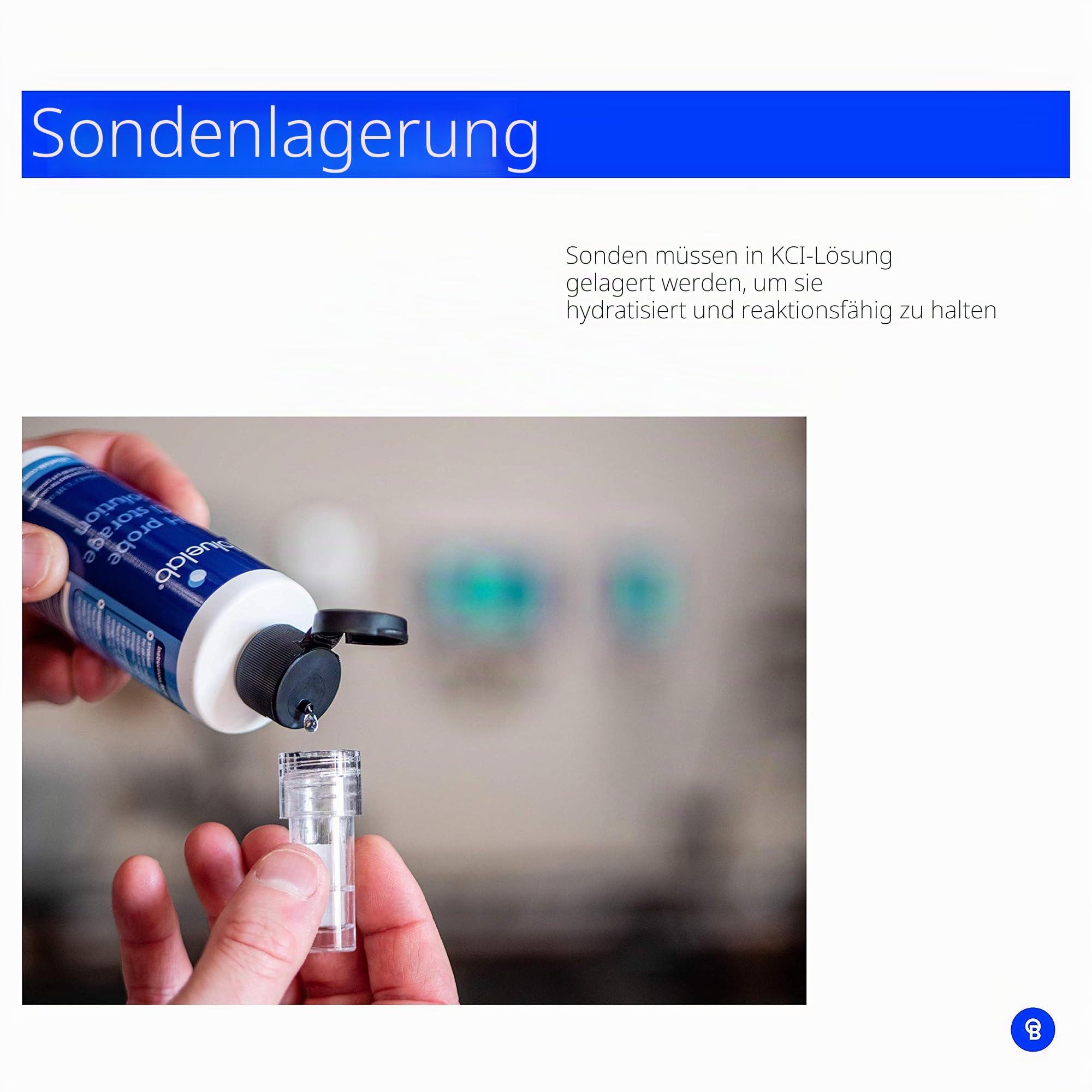 Bluelab STSOL100 KCl Aufbewahrungslösung Hydrate Ihren pH Stift, pH Sonde - 100ml; pH-Wert Messgerät Aufbewahrung Verwendet für Pflanzen Wasser, Garten Erde, Hydrokultur System und Gewächshaus Grow