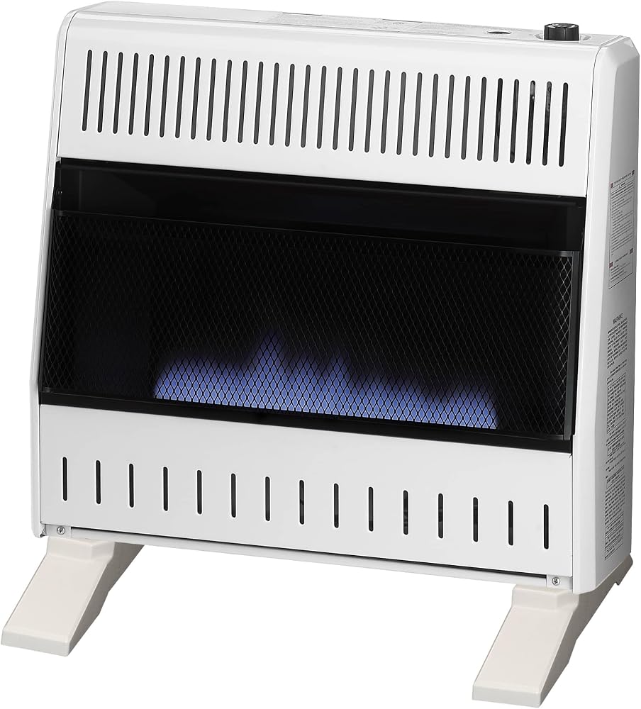 Amazon product image of ProCom Heating Liquid Propane Ventless Blue Flame Heater With Base Feet - 30,000 BTU, Manual Control - Model# ML300HBA-B