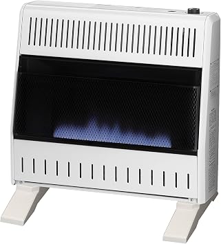 ProCom Heating Natural Gas Ventless Blue Flame Heater With Base Feet - 30,000 BTU, Manual Control - Model# MN300HBA-B