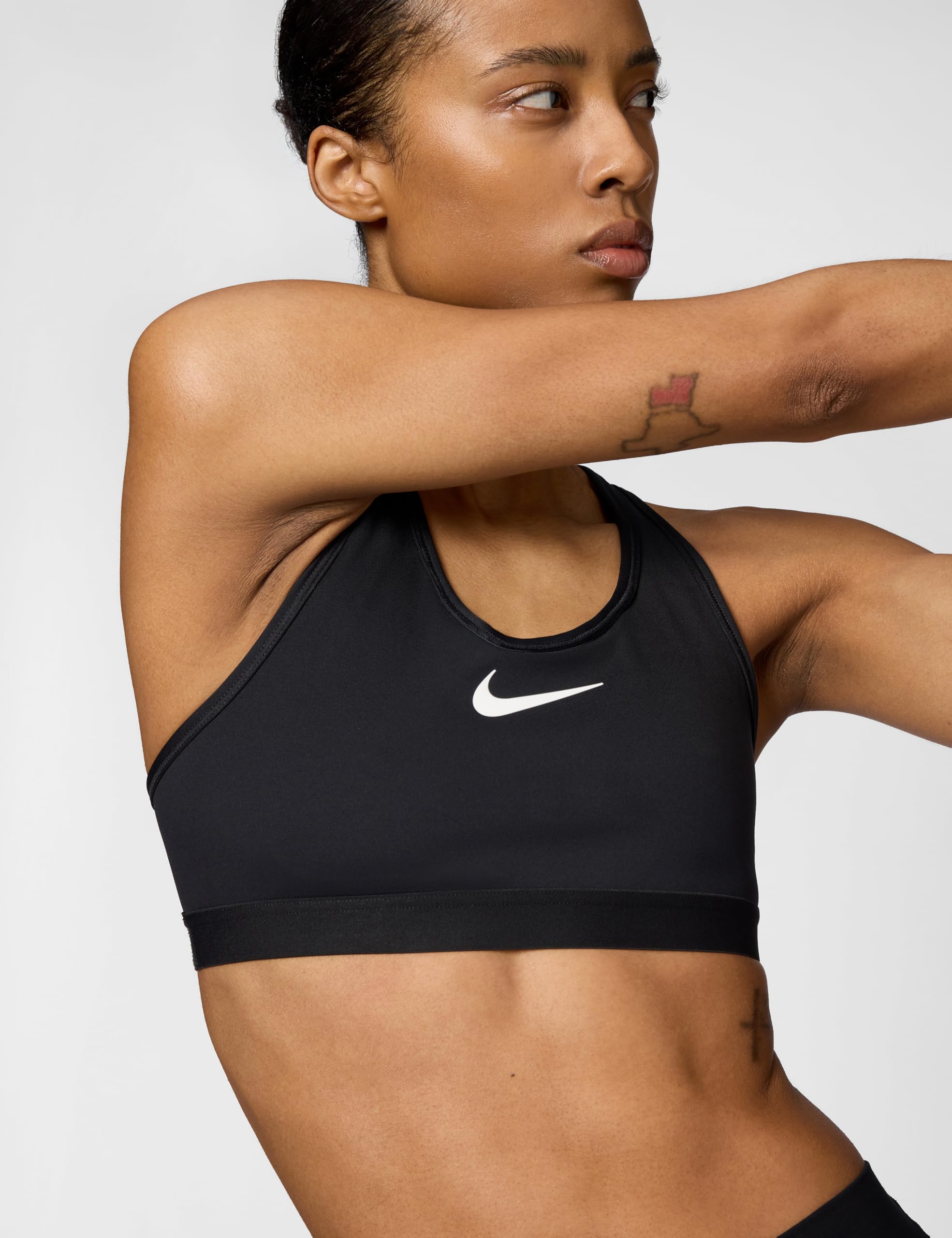 NIKE DX6815-010 W NK DF SWSH HGH SPT Bra Sports Bra Femme Black/Iron Grey/White Taille 1XF-G