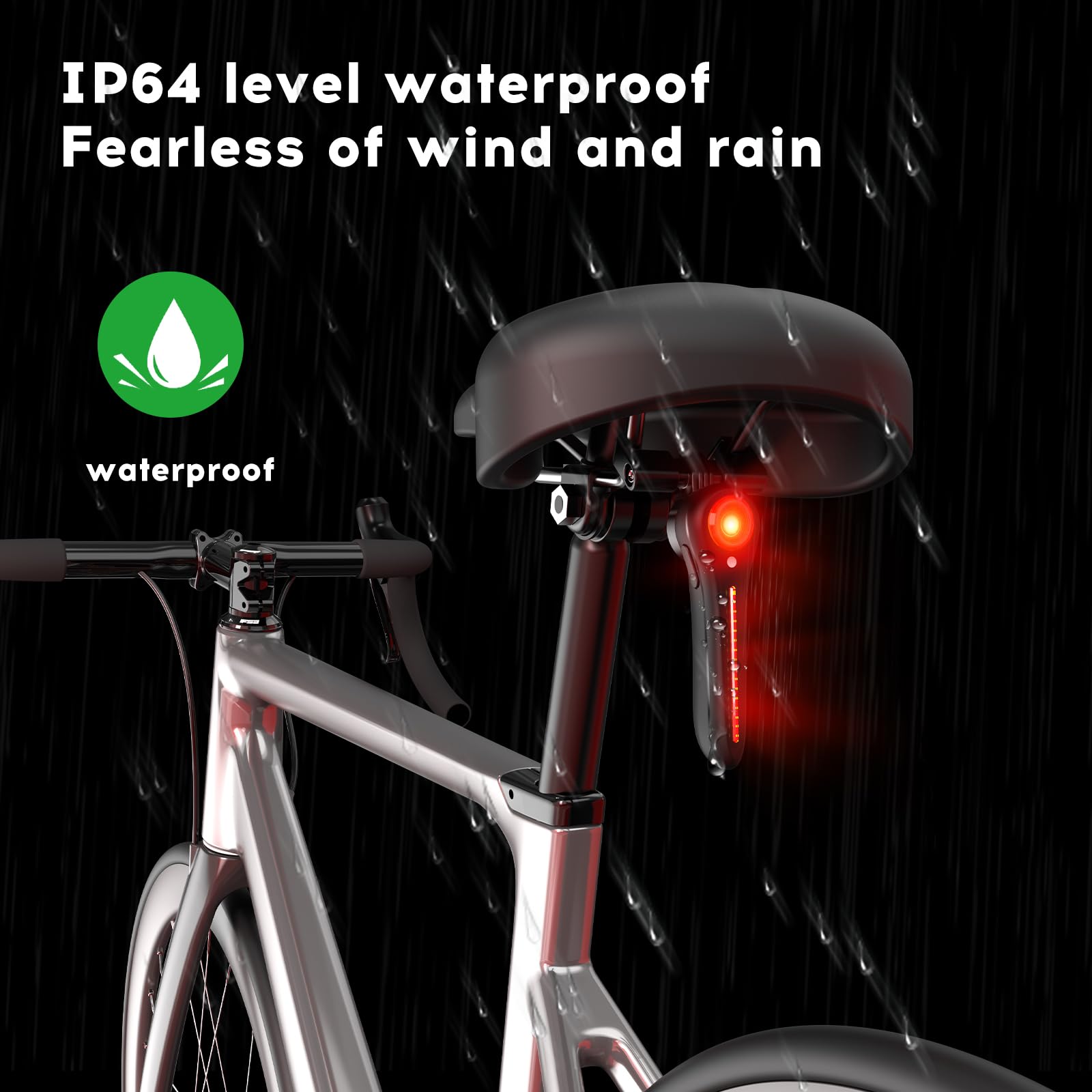 mua&mua Luce Posteriore Bici LED, 6 Modalità di Illuminazione, Ricarica USB-C, 60 Ore di Autonomia, Impermeabile IP65