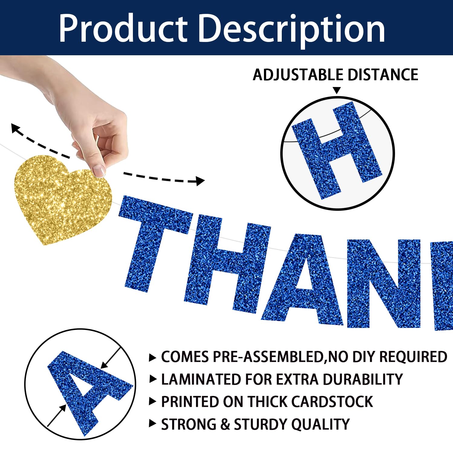 Mindsoft Thank You Banner 160x100cm - Wertschätzung Deko