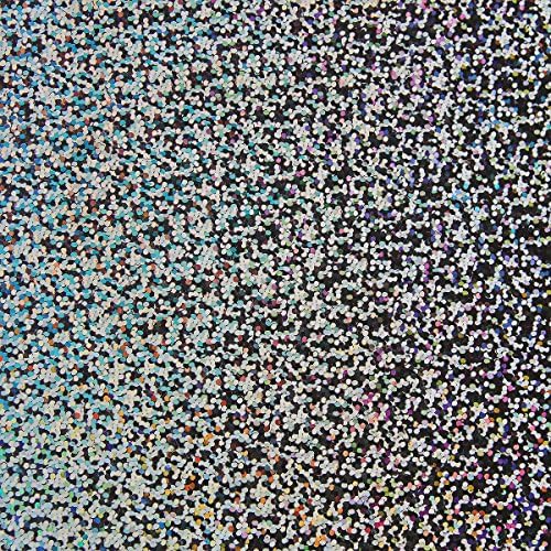 Glitter Vinyl Sheets Iridescent Holographic 6 Sheets 8 x 12- for Cricut - Indoor & Outdoor Use (Silver)