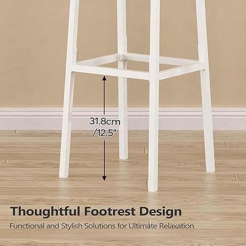 Miniatura 13 de GILLAS Juego de 2 taburetes de bar, sillas de bar altas con respaldo y reposapiés, altura de mostrador de estilo industrial, color negro Negro